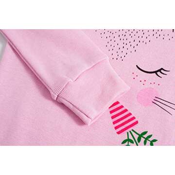 Little Girls Pink Rabbit Easter Pajamas 100% Cotton