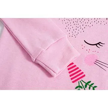 Little Girls Pink Rabbit Easter Pajamas 100% Cotton