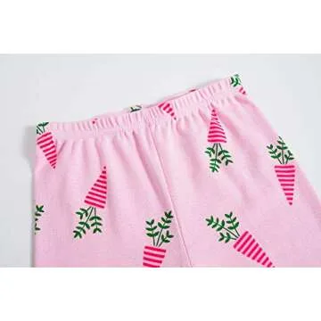 Little Girls Pink Rabbit Easter Pajamas 100% Cotton