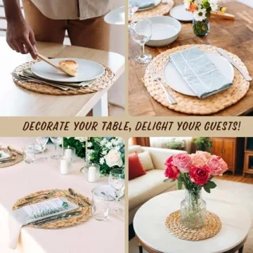 Natural Water Hyacinth Placemat Set for Elegant Dining