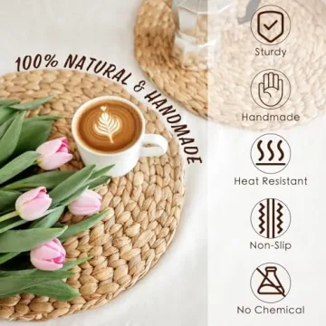 Natural Water Hyacinth Placemat Set for Elegant Dining