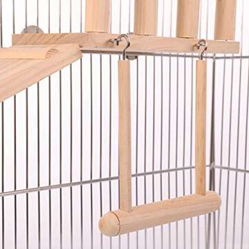 Bird Perches Cage Toys Bird Wooden Play Gyms Stands with Climbing Ladder, Parrot Play Stand and Bird Swing Conure for Green cheeks, Baby Lovebird, Chinchilla, Hamster, Bird Cage Chewing Toys Sets