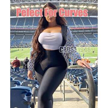 CROSS1946 Super High Waist Postpartum Compression Corset Workout Leggings for Women Plus Size Magic Waist Trainer Cincher Tummy Control Snatched Body Shaper Sculpting Corset Leggings Pants for Women