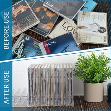 DLUGOPIS 4 Pcs Acrylic CD Holder - Elegant Media Storage