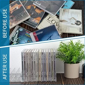 DLUGOPIS 4 Pcs Acrylic CD Holder - Elegant Media Storage