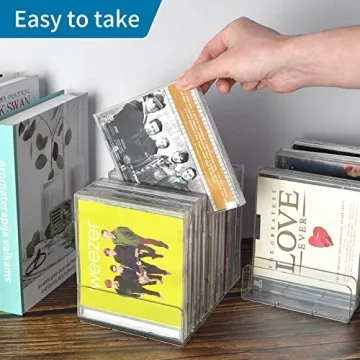 DLUGOPIS 4 Pcs Acrylic CD Holder - Elegant Media Storage