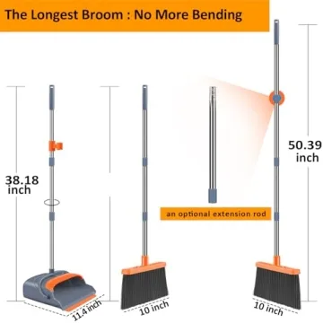 Kelamayi Extendable Broom and Dustpan Set for Easy Cleaning