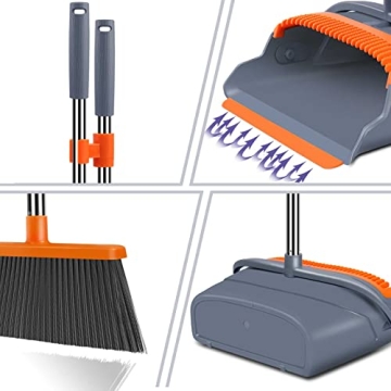 Kelamayi Extendable Broom and Dustpan Set for Easy Cleaning