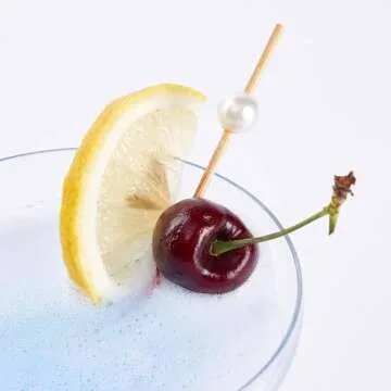 PuTwo Elegant Bamboo Cocktail Picks 4.7" with Pearls - 100 Count