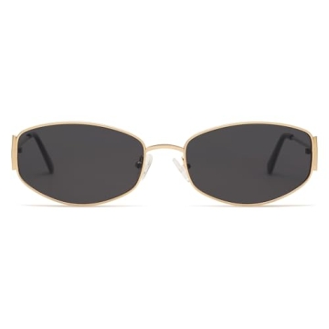 Appassal Retro Oval Sunglasses: Gold/Grey Metal Frame with UV400 Protection