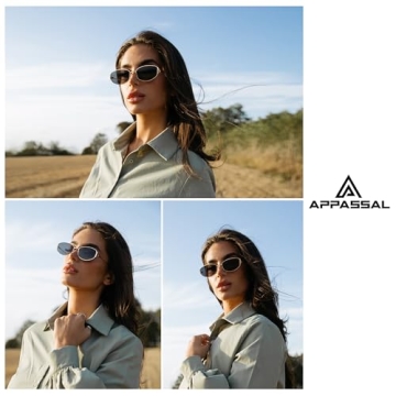 Appassal Retro Oval Sunglasses Gold Grey UV400 Protection