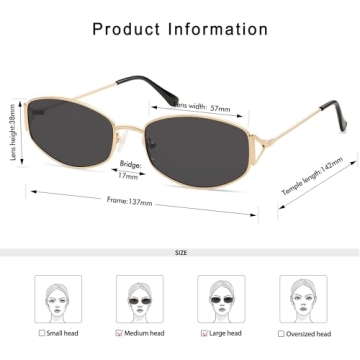 Appassal Retro Oval Sunglasses Gold Grey UV400 Protection