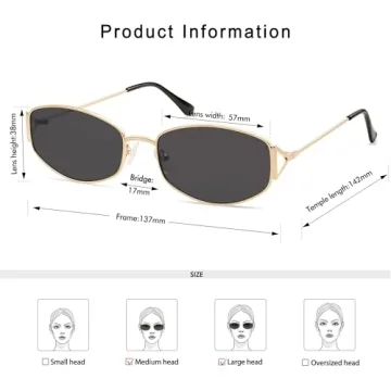 Appassal Retro Oval Sunglasses Gold Grey UV400 Protection