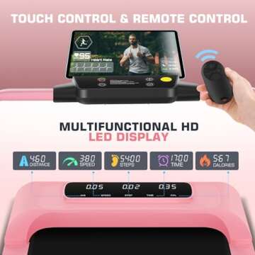 Folding Treadmill with Incline,4 in 1 Foldable Walking Pad with Handle Bar,Under Desk Treadmill for Home Office,Dual Control/300LBS Weight Capacity/LED Display