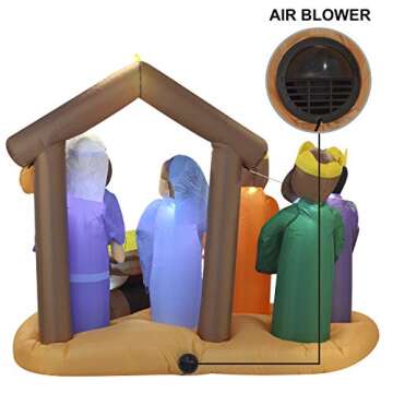 Joiedomi Christmas Scene Inflatable 7 ft with Build-in LEDs Blow Up Inflatables for Christmas Party Indoor, Outdoor, Yard, Garden, Lawn Décor, Holiday Season Decorations