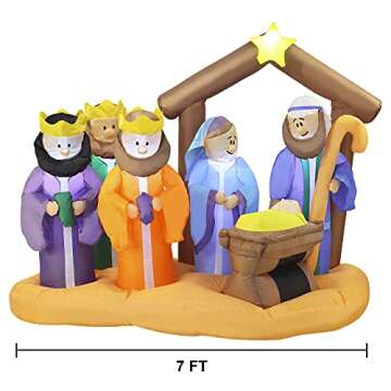 Joiedomi Christmas Scene Inflatable 7 ft with Build-in LEDs Blow Up Inflatables for Christmas Party Indoor, Outdoor, Yard, Garden, Lawn Décor, Holiday Season Decorations