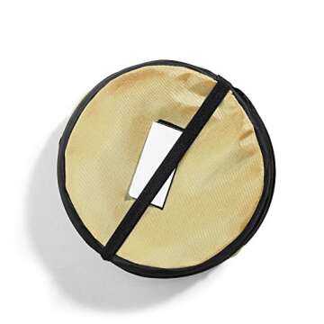 FH Group Automotive Waterproof Portable Collapsible Small Trash Can Garbage Container fits Most Cars,Waterproof,Polyethylene, SUVs, and Trucks Beige