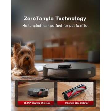 Yeedi C12 PRO Plus Robot Vacuum and Mop, 8000Pa Strong Suction, Vibrating Mopping, 7-Week Dust Storage, Bagless Dust Container, ZeroTangle Brush, Black