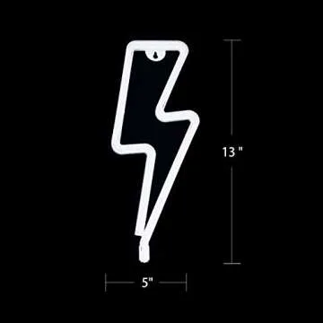 Protecu LED Lightning Bolt Neon Sign for Kids Bedroom