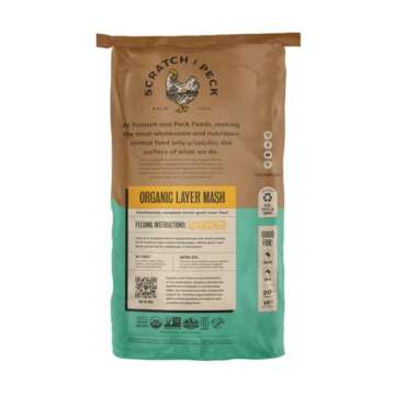 Scratch and Peck Whole Grain Layer Mash Chicken and Duck Feed - 25 lbs Bag - Corn-Free and Soy-Free ...