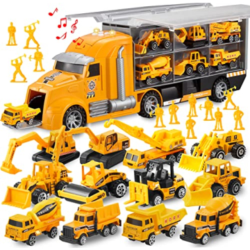 JOYIN 25 in 1 Construction Truck Toy Set for Kids