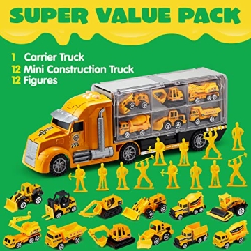 JOYIN 25 in 1 Construction Truck Toy Set for Kids