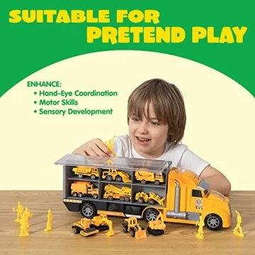 JOYIN 25 in 1 Construction Truck Toy Set for Kids