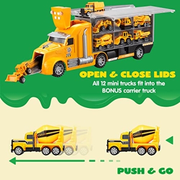 JOYIN 25 in 1 Construction Truck Toy Set for Kids