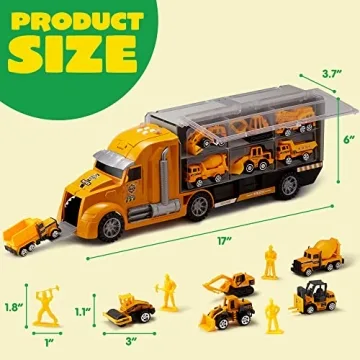 JOYIN 25 in 1 Construction Truck Toy Set for Kids