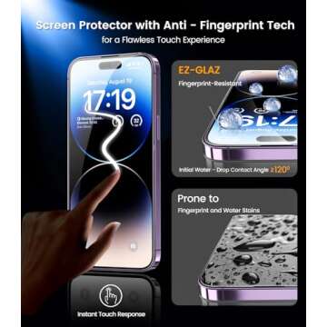 EZ-GLAZ iPhone 14 Pro Screen Protector Set with Camera Lens Protectors