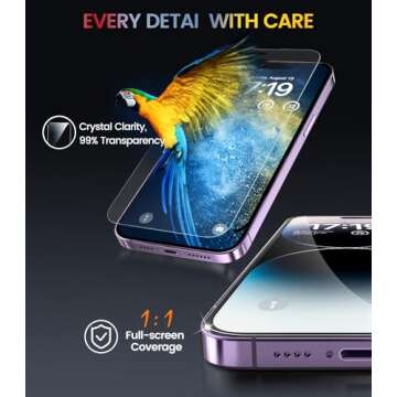 EZ-GLAZ iPhone 14 Pro Screen Protector Set with Camera Lens Protectors