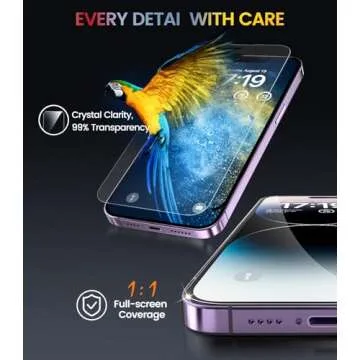 EZ-GLAZ iPhone 14 Pro Screen Protector Set with Camera Lens Protectors