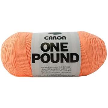 Caron One Pound Peach Yarn - Versatile 2 Pack of 454g/16oz for Crafting