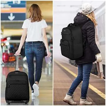 ZOMFELT Rolling Backpack for Women, Backpack with Wheels Carry on Luggage, 17 Inch Rolling Laptop Backpack with Toiletry Bag, Wheeled Backpack for Travel Trip Business