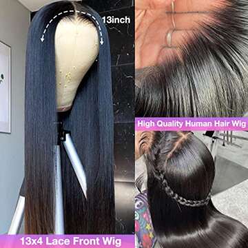 UMME Lace Front Wigs Human Hair Glueless Wigs Human Hair Pre Plucked Straight Lace Front Wigs Human ...