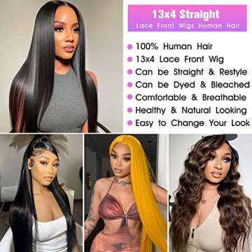 UMME 13x4 Lace Front Wigs Human Hair 150% Density