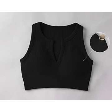 HCKG Women's Ribbed Crop Top and Yoga Shorts Set