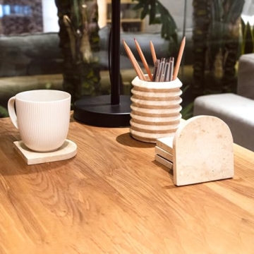 Stylish WORHE Marble Pen Holder for Desk Organization