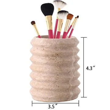 Stylish WORHE Marble Pen Holder for Desk Organization