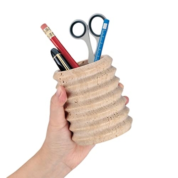 Stylish WORHE Marble Pen Holder for Desk Organization