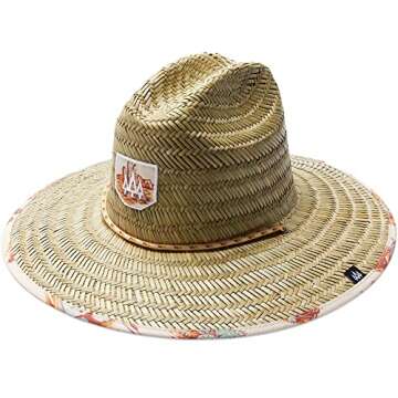 Straw Hat for Men & Women | Lifeguard Hat, Beach Hat & Sun Hat | UPF 50+ Wide Brim for Sun Protection | One Size | Vagabond | Hemlock