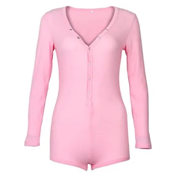 Roselux Deep V Neck Long Sleeve Bodysuit for Women