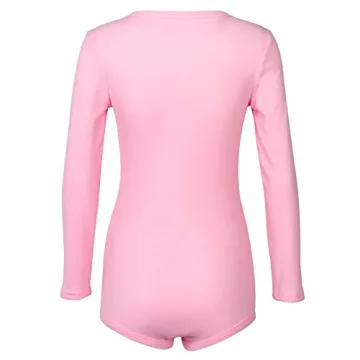 Roselux Deep V Neck Long Sleeve Bodysuit for Women