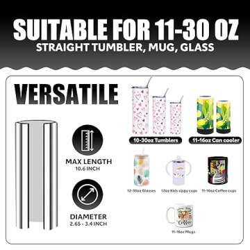 Fierton Tumbler Heat Press Machine for 20oz 30oz Sublimation Skinny Straight Tumblers Glass Heat Transfer Vinyl Mug Press with Temp&Timer Setting for 11-16oz DIY Cup（Gray）