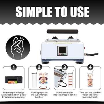 Fierton Tumbler Heat Press Machine for 20oz 30oz Sublimation Skinny Straight Tumblers Glass Heat Transfer Vinyl Mug Press with Temp&Timer Setting for 11-16oz DIY Cup（Gray）