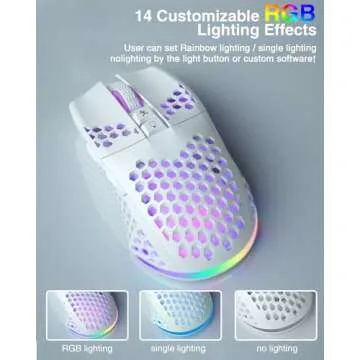 SOLAKAKA SM600 White Wireless Gaming Mouse,8000 DPI Tri-Modes BT5.1/Type-C Wired/2.4G Wireless Mouse with 2 Side Buttons, Programmable Macro Gamer Mouse with RGB Light for Laptop/PC/Mac