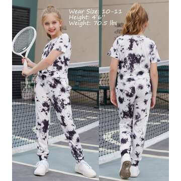 Arshiner Girls Tie Dye Sweatsuits 4-13 Years