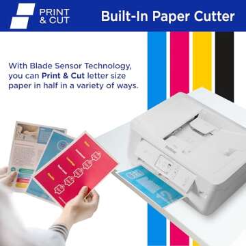 Brother Print & Cut MFC-J1800DW Wireless Color All-in-One Inkjet Printer with Automatic Paper Cutter | Includes 4 Month Refresh Subscription Trial(1), Amazon Dash Replenishment Ready