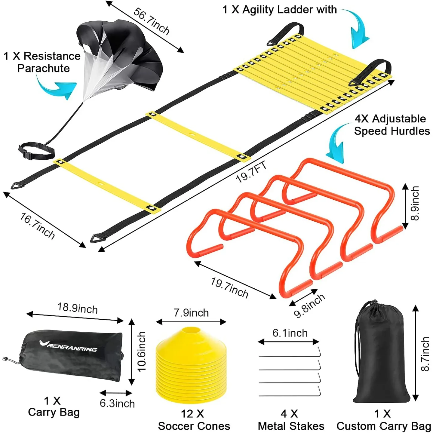 Agility Ladder Training Set for Sports Performance