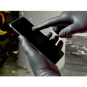 PermaSafe, HD Industrial Nitrile Disposable Gloves, 6+ Mil, Raised Diamond Texture Mechanical Gloves - BPA Free, Latex Free